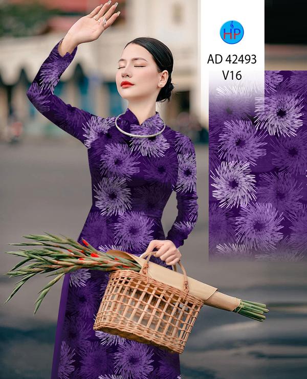Vải Áo Dài Hoa In 3D AD 42493 1